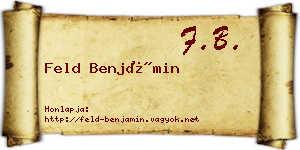 Feld Benjámin névjegykártya